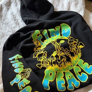 Black Hoodie with 'Find Peace' Graphic